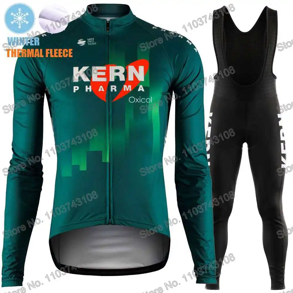 Kern Pharma Cycling Clothing Winter Cycling Jersey Men's Set Autumn Road Bike Shirt Suit MTB Women Bicycle Thermal Jacket