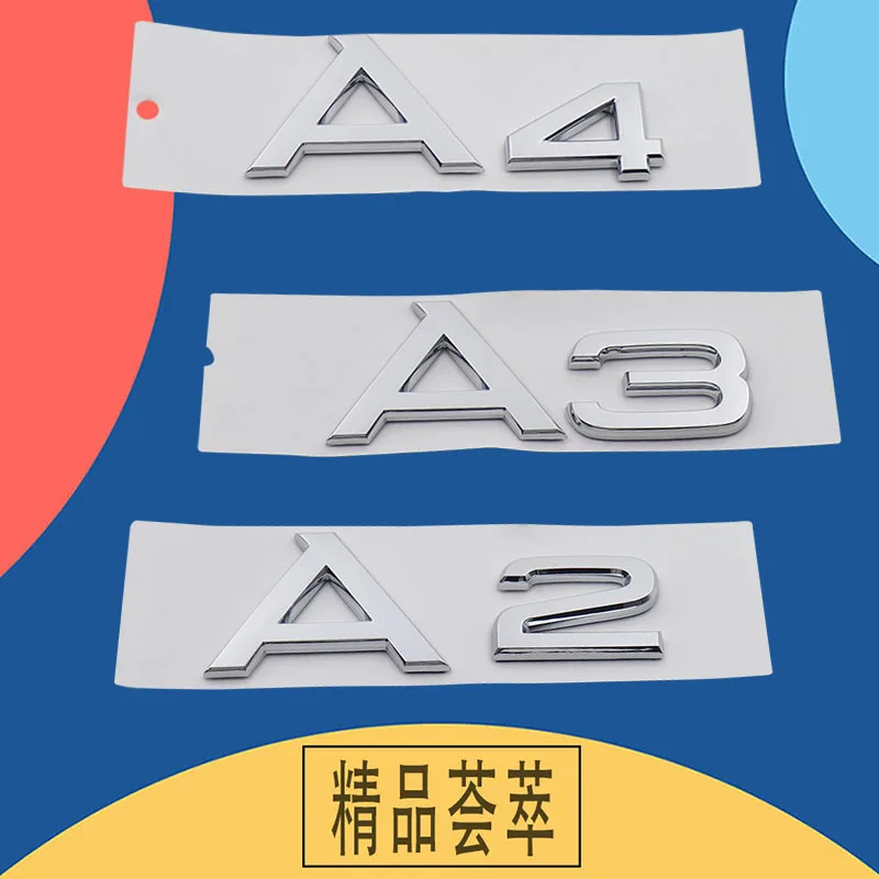 자동차 엔진 후드 펜더 트렁크 테일 데칼 엠블럼 배지 스티커, 자동차 스타일링 액세서리, 3D A1 A2 A3 A4 A5 A6 A7 A8 글자