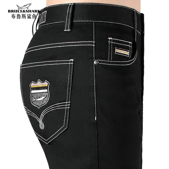 2024 Men's Jeans Black Bruce&Shark New Summer Men Luxury Pants Loose Stretching Cotton Men's Trouser Casual Fashion Big Size 42