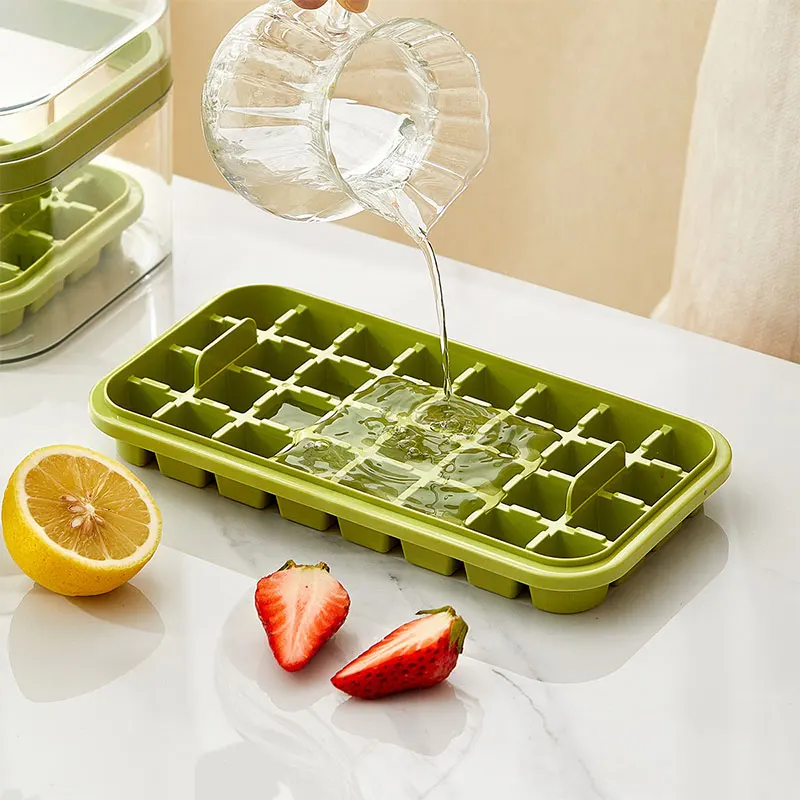 One-button Press Type Ice Mold Box Plastics Ice Cube Maker Ice