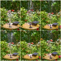 Fontaine d'eau solaire pour bain d'oiseaux avec panneau solaire séparé 2.5W, pompe de fontaine solaire pour étang, pompe à eau solaire à fonction d'eau 6