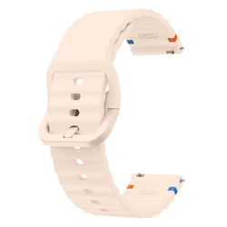 Breathable Silicone 22mm Sport Watch Strap - Universal Fit - 22mm Universal (Light pink)