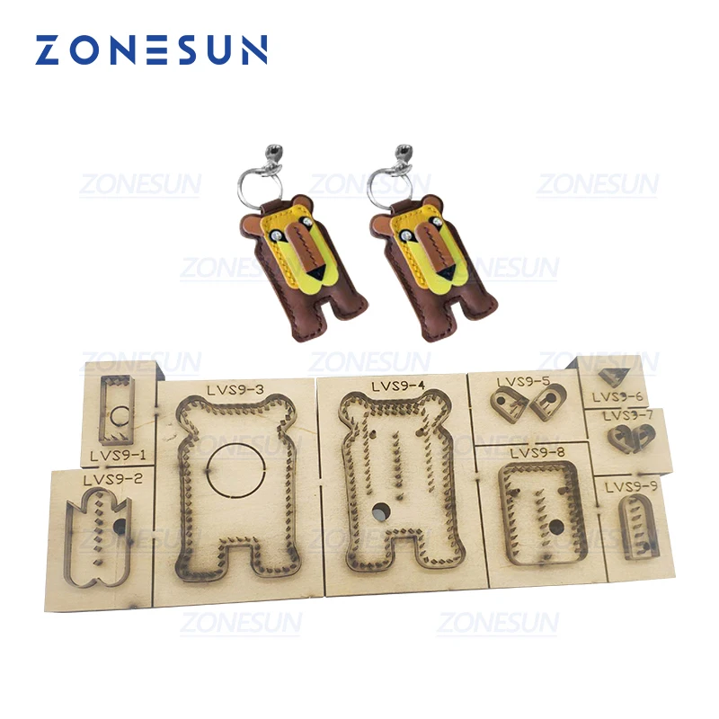 

ZONESUN, изготовленный на заказ, кожаный брелок для ключей в виде льва, высечки для ручной работы, кольцо для ключей, сделай сам, подвесное украшение, высечка, высечка, Штампованная Сталь
