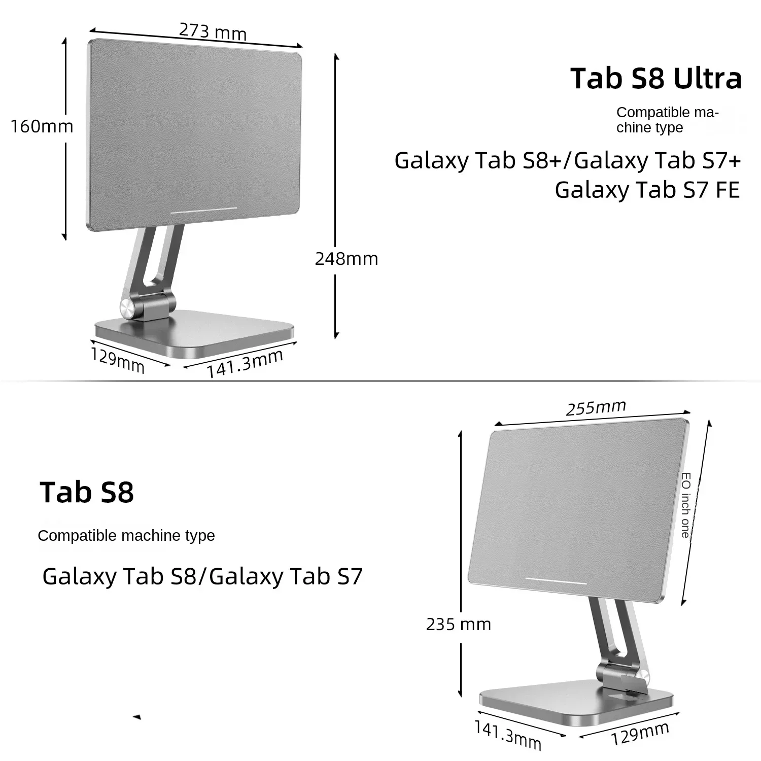 Liga de Alumínio Magnetic Tablet Stand 360 Rotação Desktop Holder Suporte Suspenso Escritório Escola Samsung s8 Mais Tabela - Imagem 2