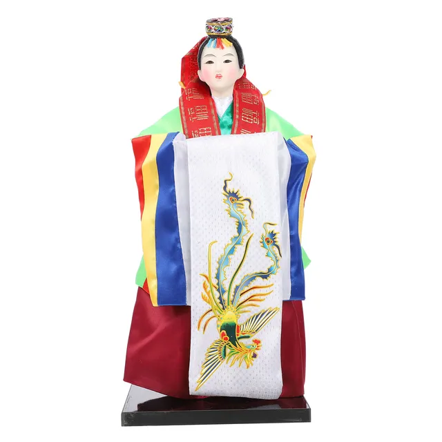 Handicraft Hanbok Asian Baby Korean Hanbok Figurine An Asian Garden Statue for Elegance and Charm