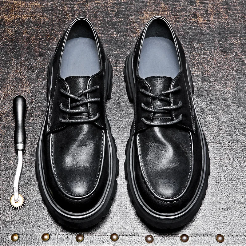 

Soft Leather Men's Casual Shoes Luxury Genuine Leather Comfortable Handmade 2023 Autumn New Daily Platform Office Walking Shoes