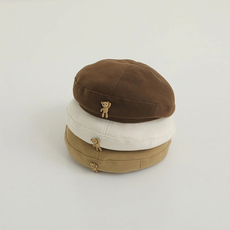 Baby Hat Solid Color Beret Beanie Cap for Toddler Boy Girl Autumn Winter Warm Kids Artist Painter Caps
