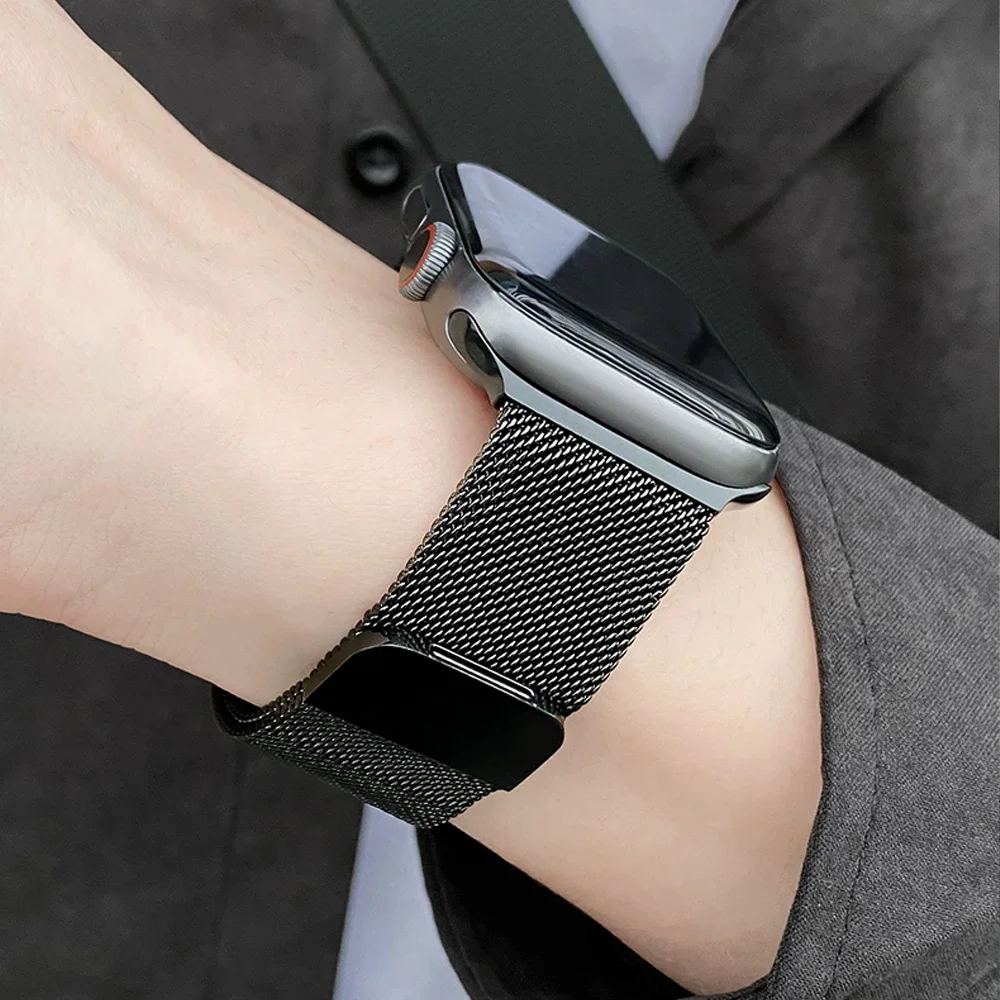 Sleek Metal Magnetic Milanese Loop Watch Strap