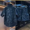 Summer Printed Short-sleeved Shirt Shorts Suit Men's Handsome Loose Casual High Street Personalized Tops Pants Male Clothes 3