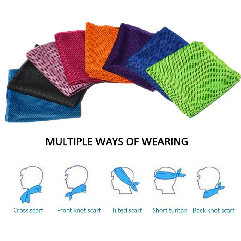 Microfiber Yoga Cool Thin Towel Cooling Ice Towels Outdoor Sport Summer Cooling Scarf Gym Wear Icing Sweat Band Top Sports Towel