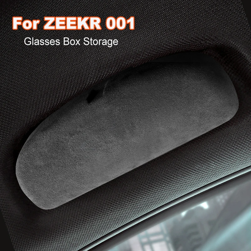 

For Zeekr 001 Car Glasses Storage Box Case Suede Sunglasses Holder Modified Interior Accessories Glasses Clip Car Supplies