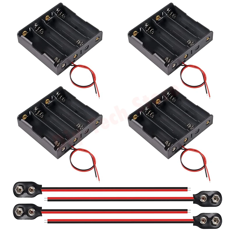 

8pcs Kit 18650 Battery Holder Bundle with Wire, 4pcs Battery Holder 14.8V with 4pcs Battery Clip Type I