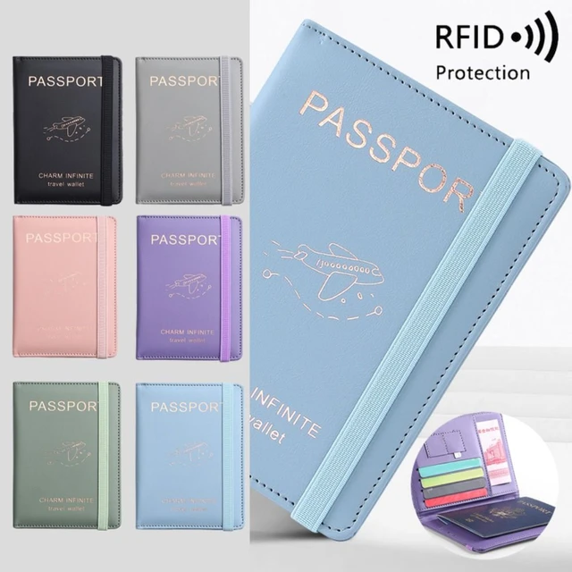 Couverture de Passeport Multifonction en Cuir PU, Protection RFID,  Ultra-Mince, Étanche, pour Carte de Crédit, d'Identité, Portefeuille -  AliExpress