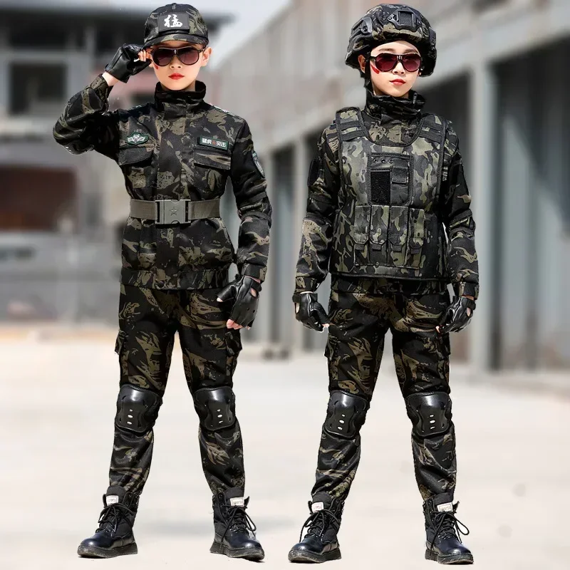 New Children's Special Forces Combat Uniform New Camouflage Training Suit Black Eagle Camouflage Suit Performance Suit 3