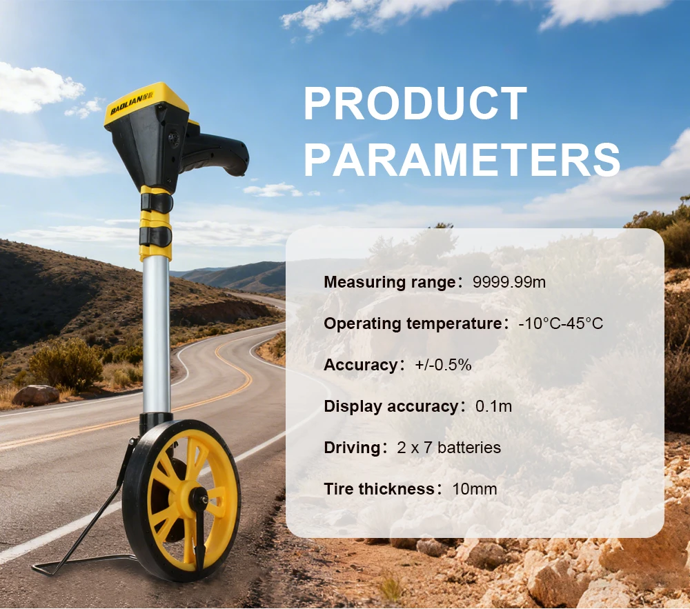 Digital Display Measuring Wheel Rolling Distance Tool Outdoor Rolling Push Gauge
