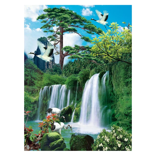 thumbnail image 1 of Pintura de diamante cuadrado redondo completo, paisaje, bosque, arte, imagen de diamantes de imitación, mosaico DIY 5D, punto de cruz, bordado, decoración del hogar, 1 of 5