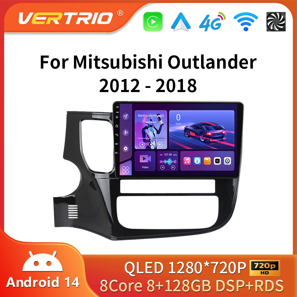 Android 16 Carplay Auto Radio reproductor Multimedia para Mitsubishi Outlander 2012 - 2018 Autoradio GPS estéreo 4G 2din unidad principal 1