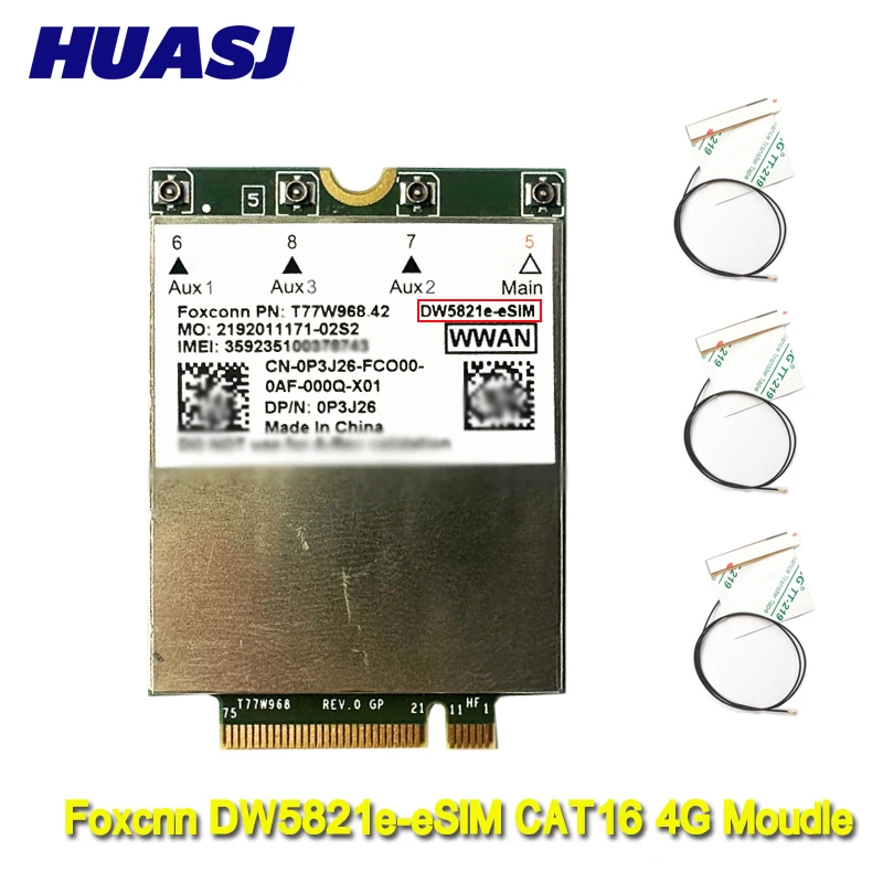 Huasj T77w968 para Dell Dw5821e-ssim Lte Cat16 4g Módulo de Cartão Wwan para Lattitude 5420 5424 7424 Latitude Áspera 74007400 2-in - Imagem 3