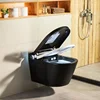 YYHC-Modern luxury hanging wall mounted european bathroom ceramic intelligent automatic wc black wall hung smart toilet 3