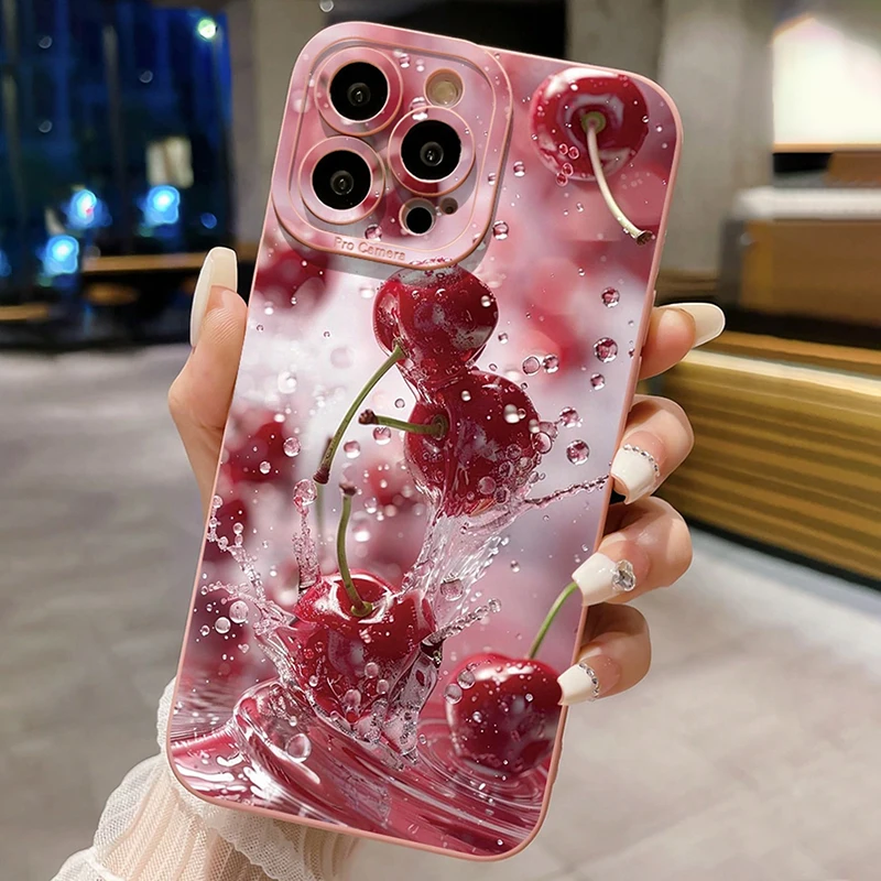 Cherry Tulip Floral Pattern Phone Case Cover