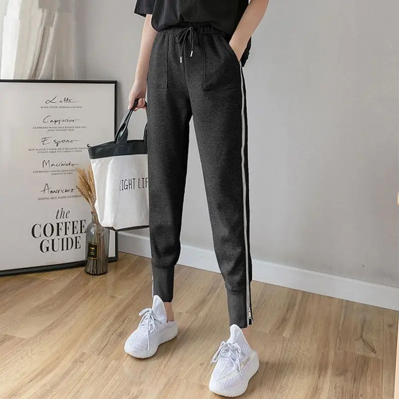 Frauen Zipper Harem Hosen Lose Streetwear Jogginghose Casual Leggings Mode Koreanische Weibliche Cargo Hosen Womnn Hip Hop Hosen – Detail 8