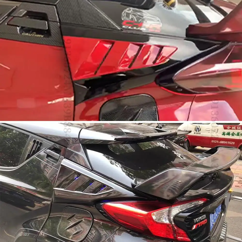 New Style Triangle Window Shutters Blinds Louver Sport Cover Trim For TOYOTA CHR C-HR 2015-2022 Tuning Accessories Wide Body Kit