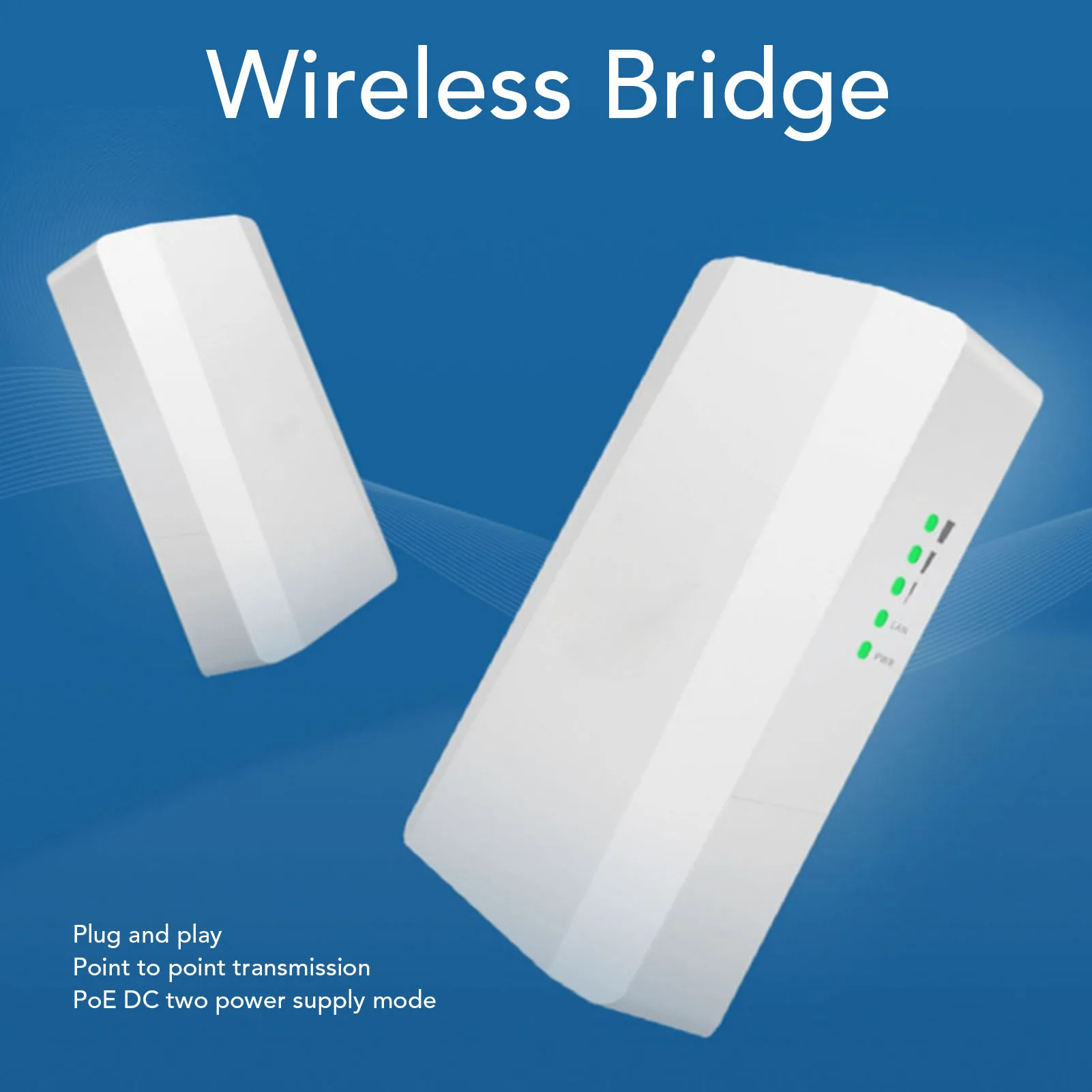 야외 무선 브리지 2.4G 무선 브리지 300Mbps 500m 장거리 포인트 투 포인트 IP65 방수 WiFi 브리지 키트 (야외용)