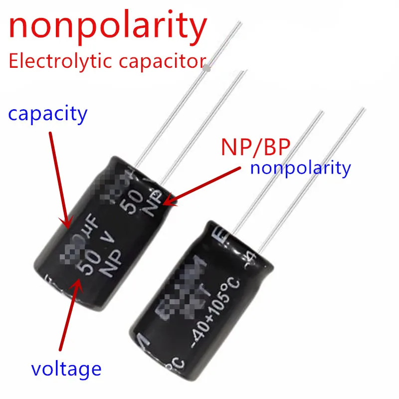 aliexpress.com - 10PCS NP BP 250V 100V 50V 35V 25V 63V 10V 0.47 1.5 2.2 2.7 3.3 3.9 4.7 5.6 6.8 8.2 10 22 47UF Electrolytic CAPACITOR NONPOLARITY