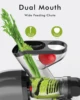 SiFENE Slow Masticating Juicer Machine, Dual 3" Wide Mouth, Anti-Clog, Wheatgrass and Fruit Juice Extractor, Easy-Clean, Grey 2
