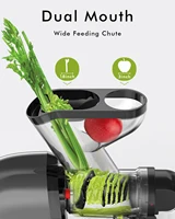SiFENE Slow Masticating Juicer Machine, Dual 3" Wide Mouth, Anti-Clog, Wheatgrass and Fruit Juice Extractor, Easy-Clean, Grey 2