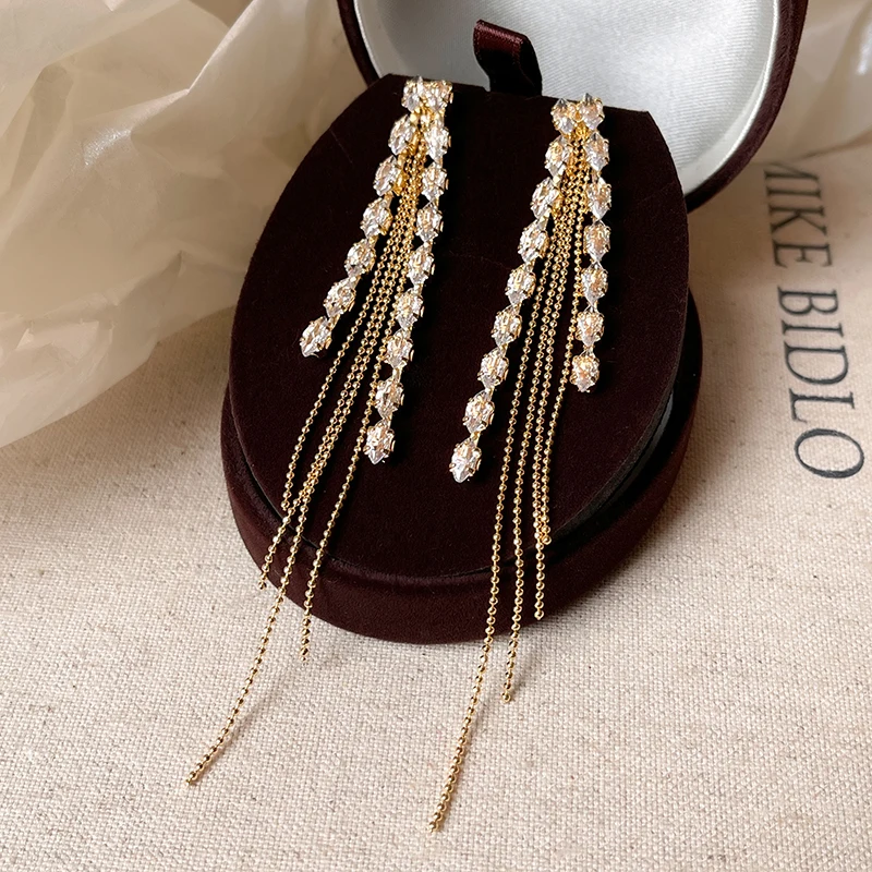 2025, neuer Stil, Pferdeauge, Zirkon, Metallquaste, lange Ohrringe, trendiger Schmuck, Modeaccessoires für europäische und amerikanische Damen – Detail 11