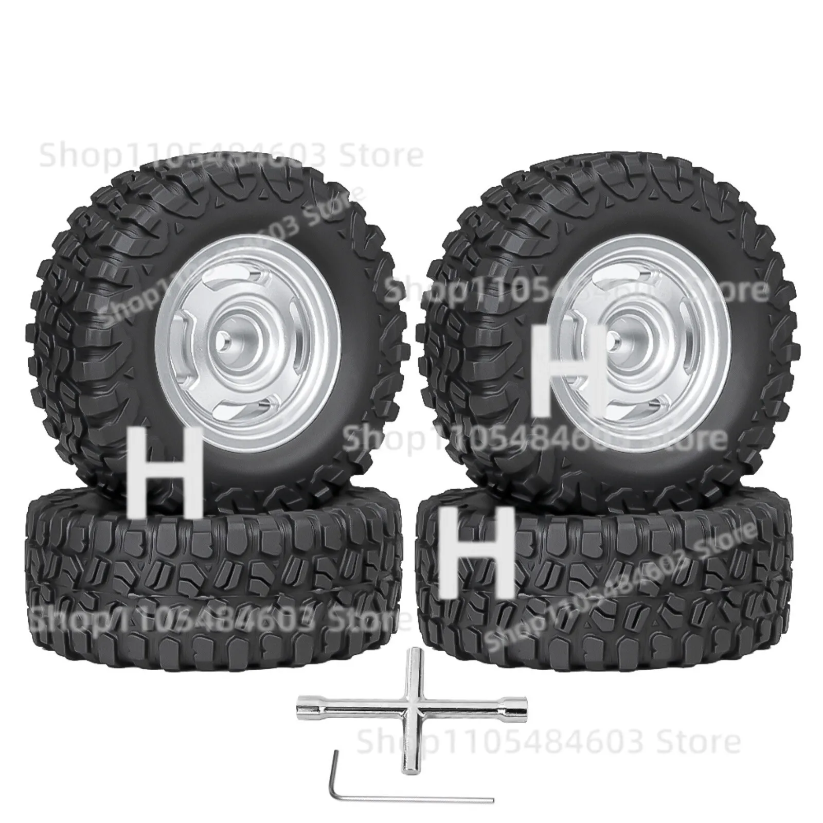 트랙사스 1/18 TRX4M 랜드로버 TRX4MT RC 자동차용 1.3인치 휠 및 타이어(4개)