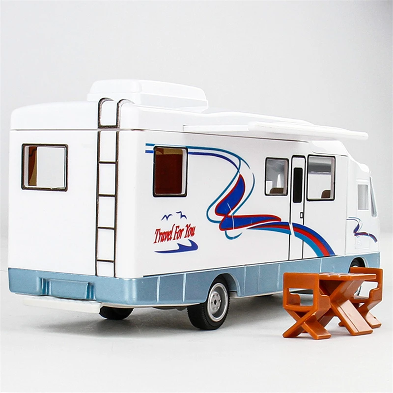 Camping-car Miniature 1:32 Volkswagen – Modèle En Métal Moulé – Avec Lumières Et Sons – Enfant 4+ Ans
