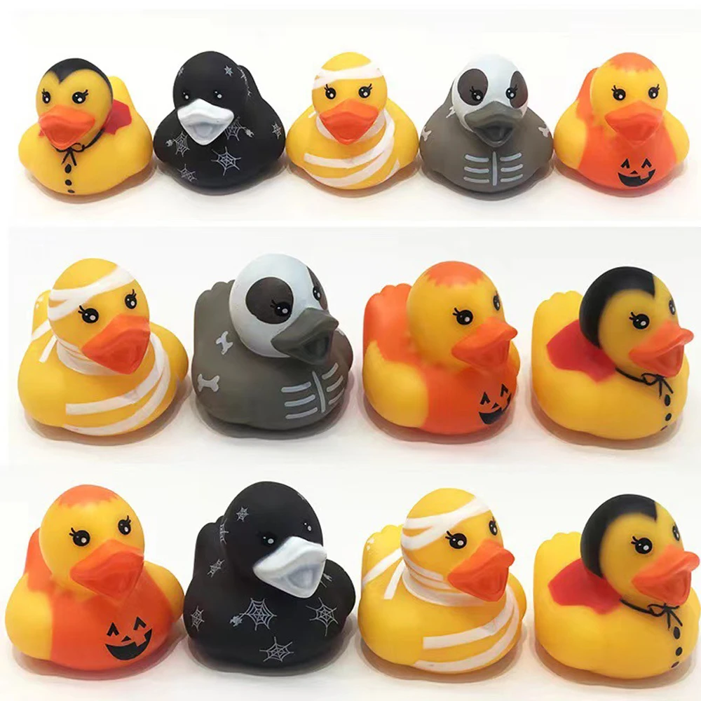 Montessori Toys 10PCS New and Cute Children's Birthday Gifts Baby Bath Items Halloween Rubber Duck Pools Water Fun Hobbies 4