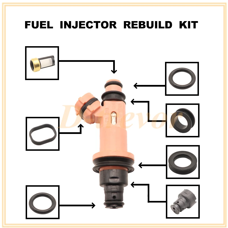 Fuel Injector Seal O-Ring Kit Seals Filters for Lexus GS430 LS430 LS430 4.3L Engine 2002-2007 23250-50030 injector repair kits fuel injector micro filter rubber orings
