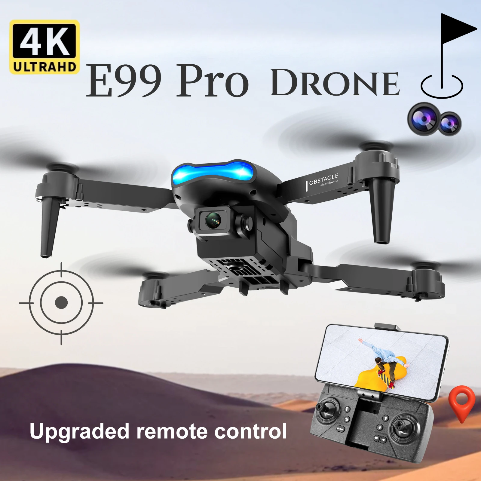 E99Pro RC Drone 4K HD Camera Foldable Helicopter