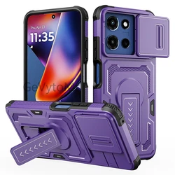 Rugged Armor Case with Slide Camera Cover & Kickstand - Military Grade Protection - Moto G 2026 (PP)