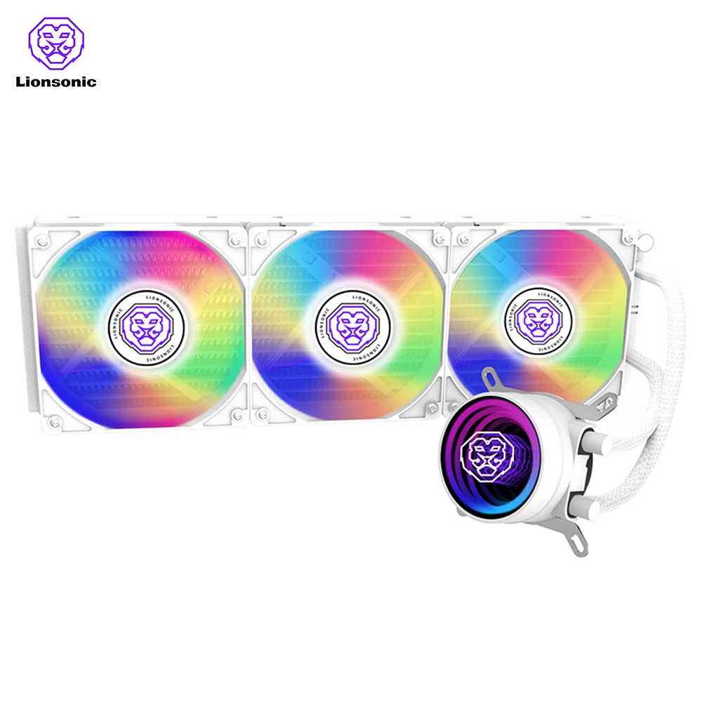 Lionsonic Water Cooler CPU Cooling ARGB Cooler Fan 120mm X99 Processor Cooler Liquid Cooling for LGA1700/1151/2011/AM3/AM4 White