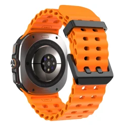 Marine Band Sports Silicone Strap Bracelet for Galaxy Watch Ultra 47mm (Orange)