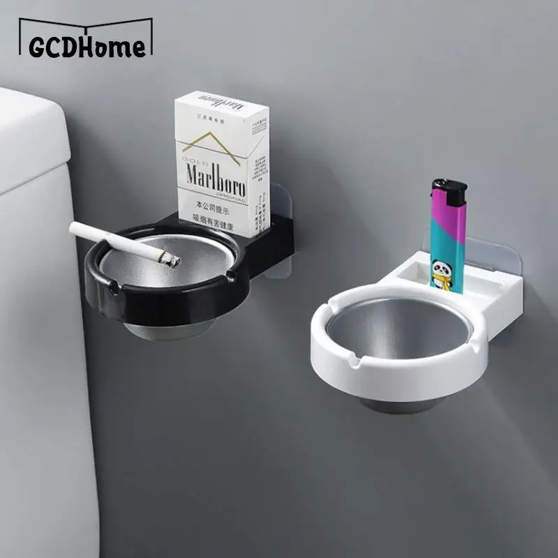 1x Portable Ashtray Wall Stainless Steel Pocket Smoke Holders Storage Cup For Toilet Home Office Cigarette Tools Case For Smoker portable ashtray cigarettes ashtray stainless steel ashtray metal ashtray