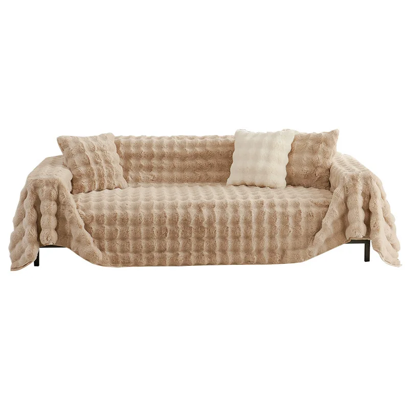 Plush Faux Fur Sofa Cover 5