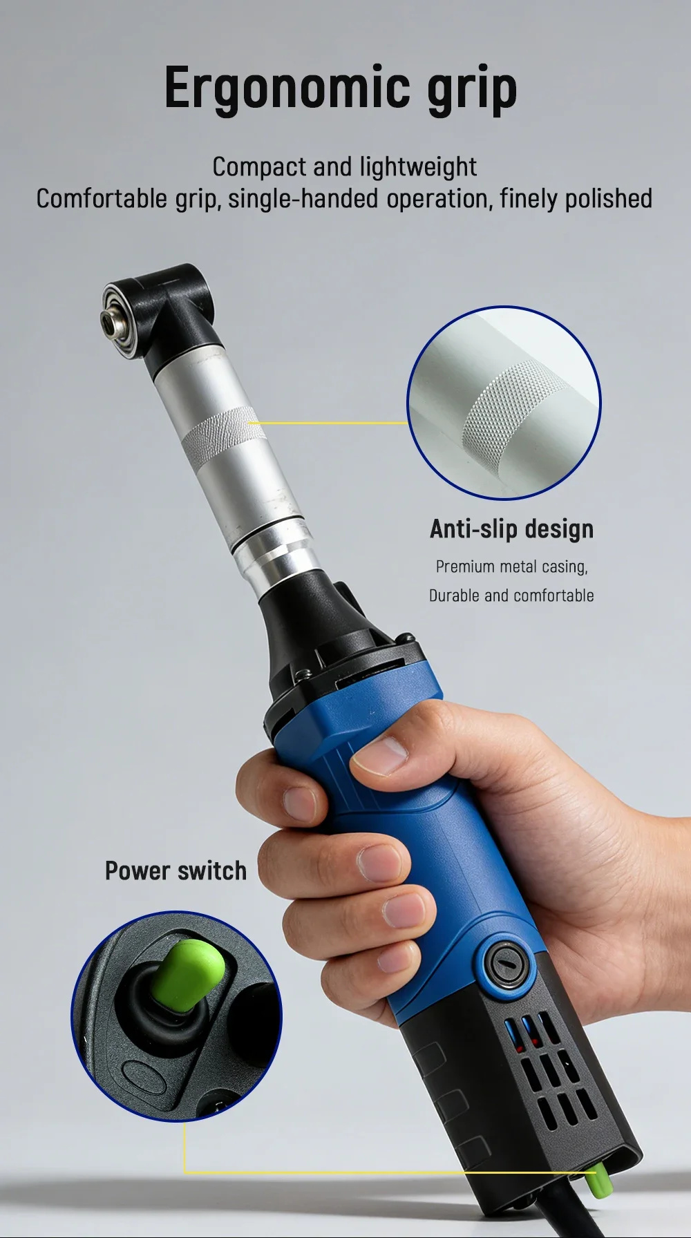 90 Degree Electric Elbow Grinder Jade Carving Machine Metal Grinding & Tile Seam