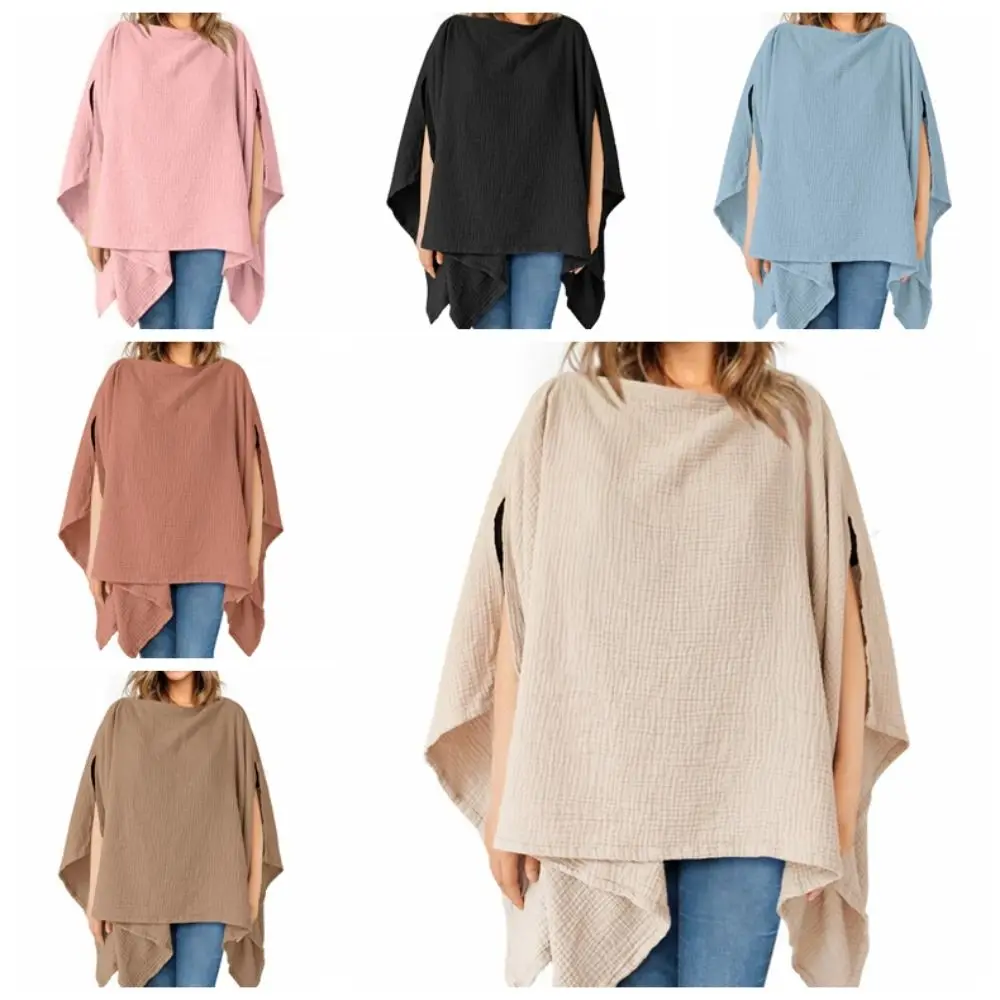 Solid Color Maternal Nursing Covers Comfortable Soft Feeding Clothes Cotton Stroller Blanket Breastfeeding Blanket