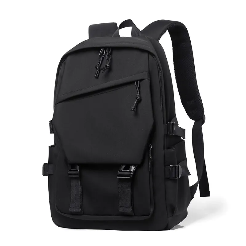 One 15 Inch Polyester Waterproof Solid Color Simple Men's Backpack Fashion Couple Student Computer Backpack