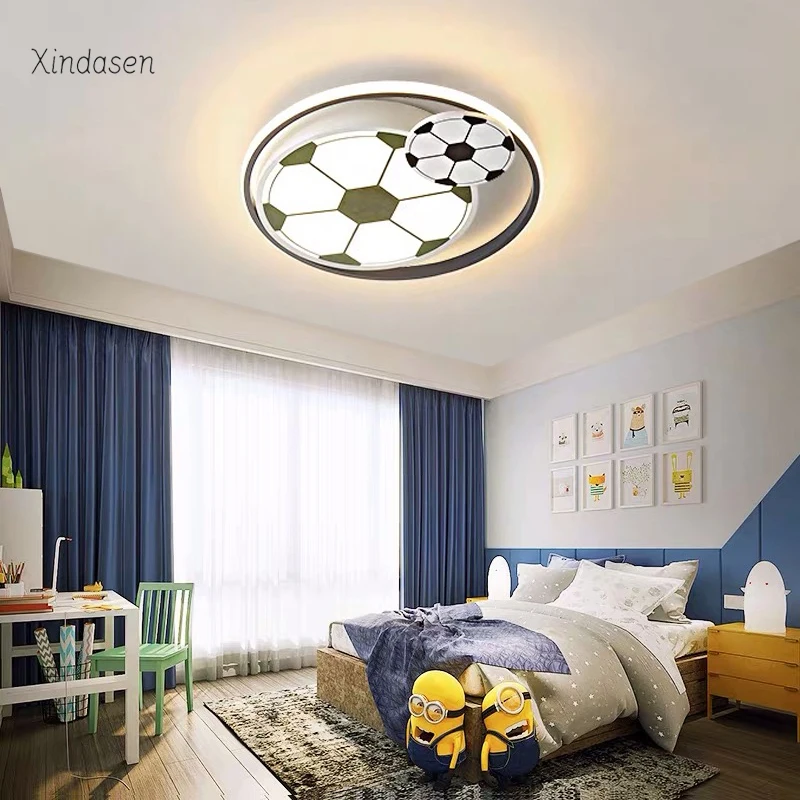 

Kids Room Ceiling Light Soccer Lamp For Boys Bedroom Study Baby Children Cartoon Lustre Led Football Ceiling Chandelier Lighting