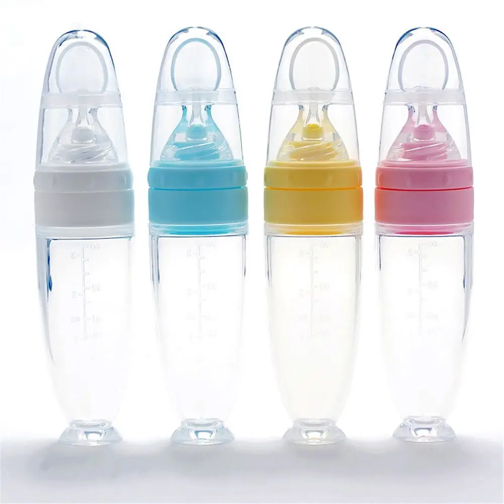 

Soft BPA-free Kid Multifunctional Food Supplement Baby Rice Paste Silicone Container Feeding Spoon Bottle