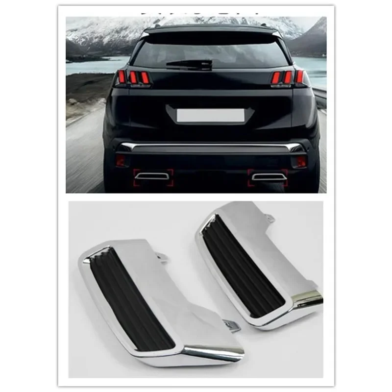 

2 шт., хромированный глушитель выхлопной трубы для Peugeot 3008 5008