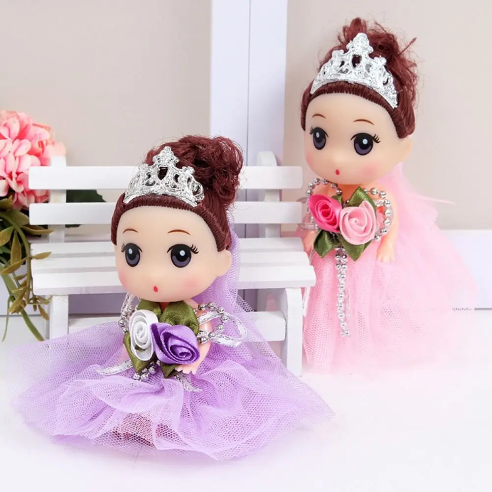 12 Cm Big Eyes Princess BJD Doll Korean Makeup Look Movable 12cm Bjd Doll DIY Sweet Wedding Dress Mini Girl Play House