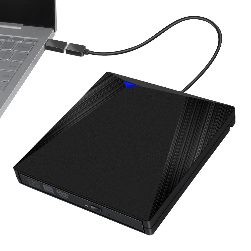 External DVD 3.0 USB Ultra-thin Portable Optical Drive Burner Reader Player Tray