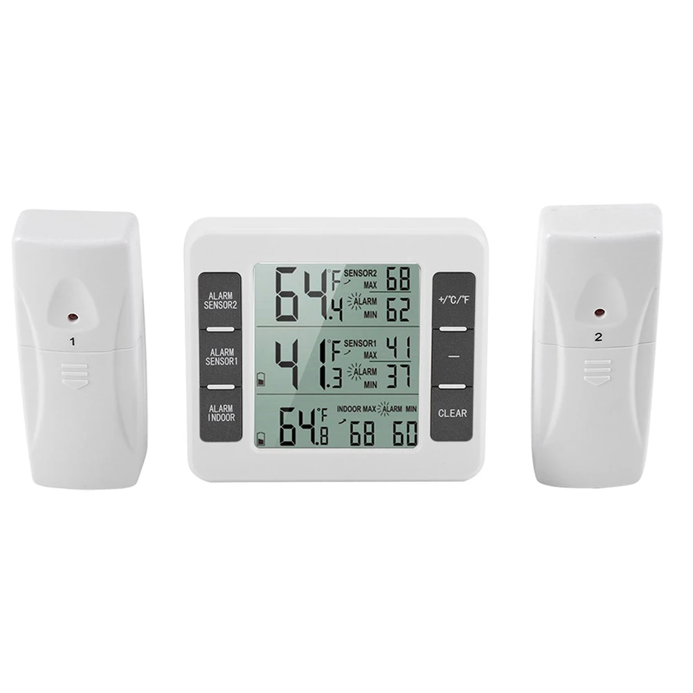 

Reliable Wireless Thermometer with Freezer Alarm Indoor and Outdoor Temperature Monitoring Long Transmission Range